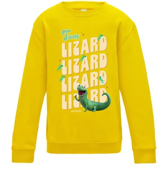 Детский Свитшот Стрибунці ящірка Том Солнечно желтый фото