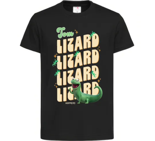 Детская футболка Стрибунці ящірка Том Черный фото