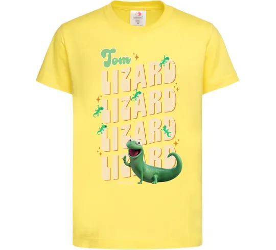 Детская футболка Стрибунці ящірка Том Лимонный фото