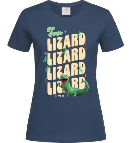 Женская футболка Стрибунці ящірка Том Темно-синий фото