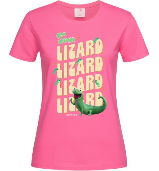 Женская футболка Стрибунці ящірка Том Ярко-розовый фото