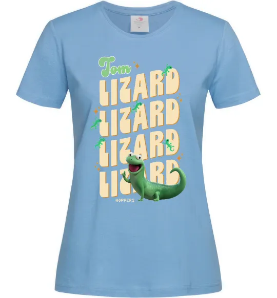 Женская футболка Стрибунці ящірка Том Голубой фото