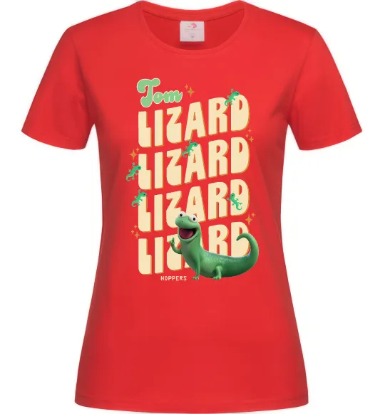 Женская футболка Стрибунці ящірка Том Красный фото