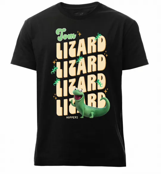 Мужская премиум футболка Стрибунці ящірка Том Черный фото