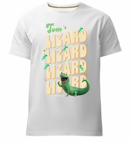 Мужская премиум футболка Стрибунці ящірка Том Белый фото