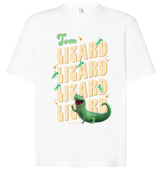 Футболка Оверсайз Стрибунці ящірка Том Белый фото