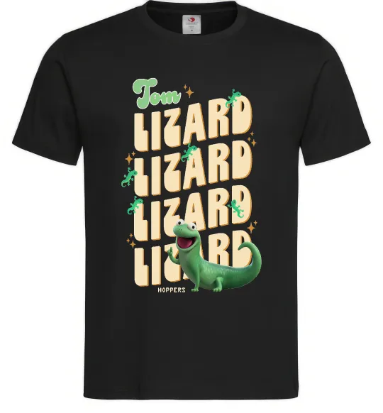 Мужская футболка Стрибунці ящірка Том Черный фото