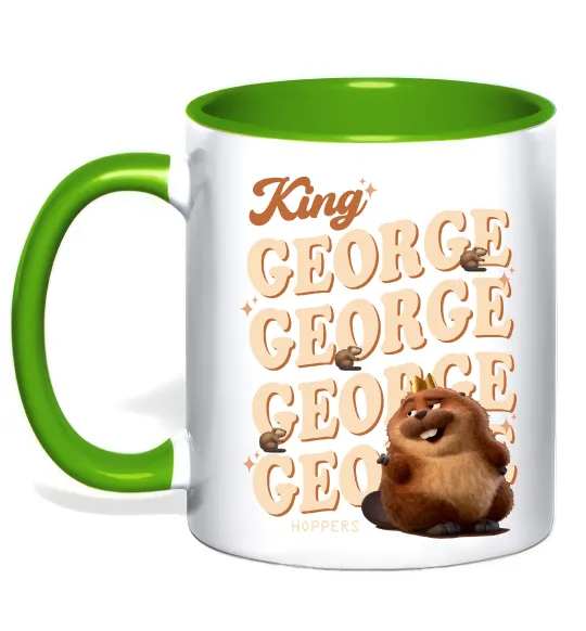 Чашка с цветной ручкой Hoppers king George Лаймовый фото