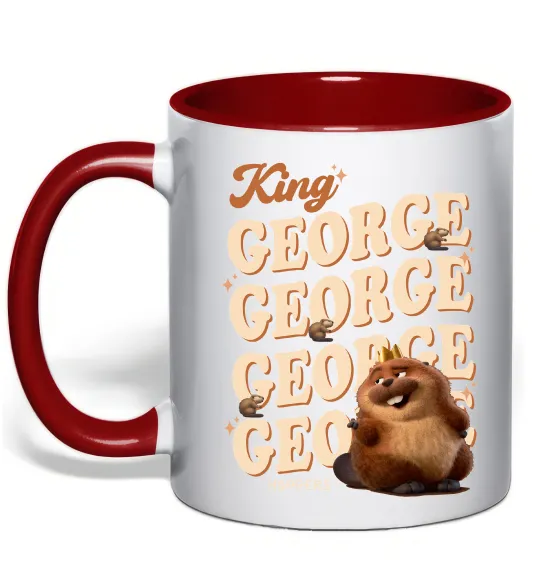 Чашка с цветной ручкой Hoppers king George Красный фото