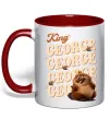 Чашка с цветной ручкой Hoppers king George Красный фото