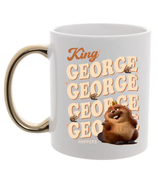 Чашка с цветной ручкой Hoppers king George Золото фото