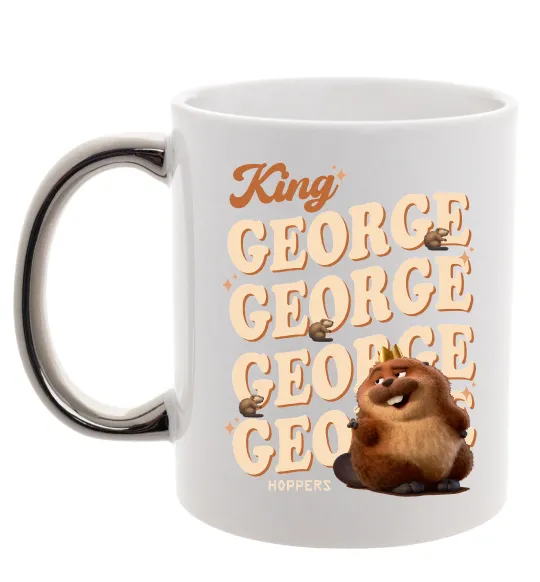 Чашка с цветной ручкой Hoppers king George Серебро фото