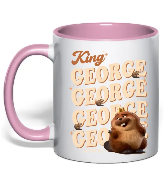 Чашка с цветной ручкой Hoppers king George Нежно розовый фото
