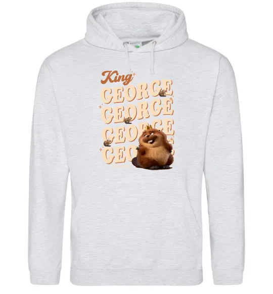 Мужская толстовка (худи) Hoppers king George Серый меланж фото