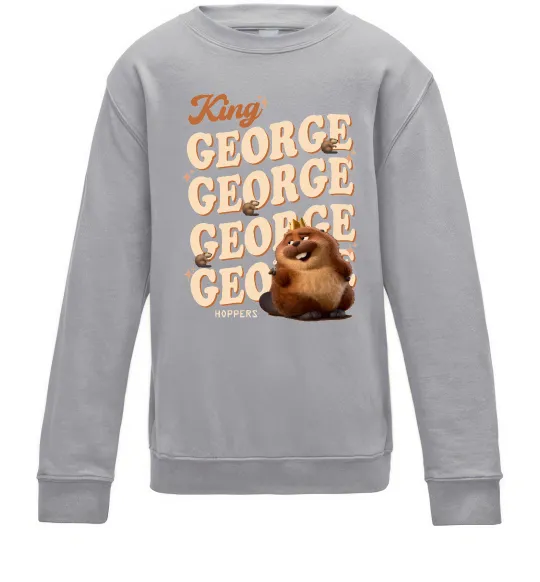 Детский Свитшот Hoppers king George Серый меланж фото