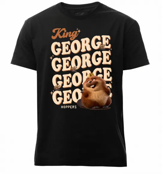 Мужская премиум футболка Hoppers king George Черный фото