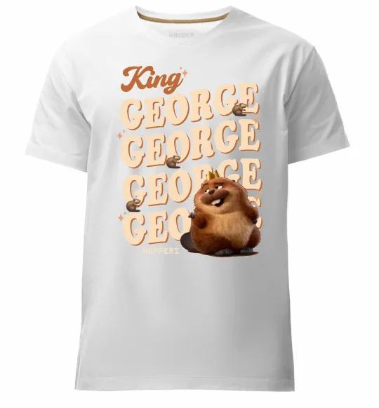 Мужская премиум футболка Hoppers king George Белый фото