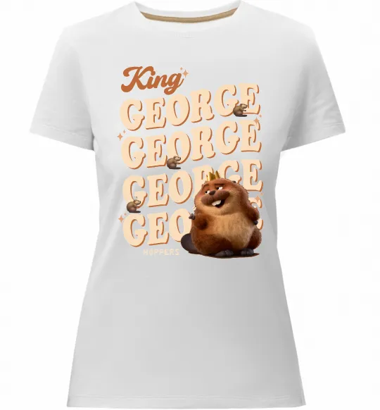 Женская премиум футболка Hoppers king George Белый фото