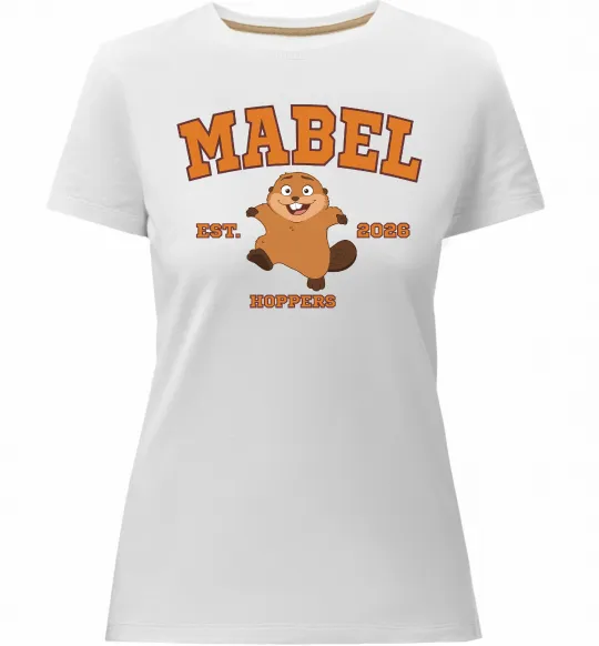 Женская премиум футболка Mabel Hoppers Белый фото