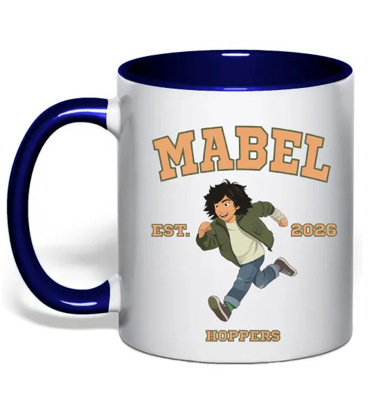 Чашка с цветной ручкой Стрибунці Mabel Глубокий темно-синий фото