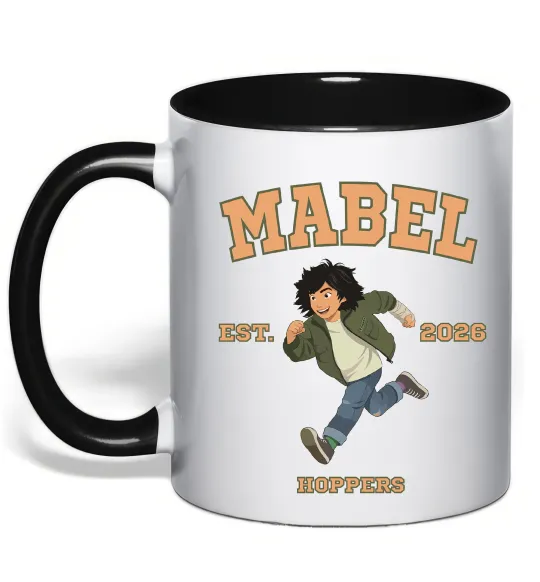 Чашка с цветной ручкой Стрибунці Mabel Черный фото