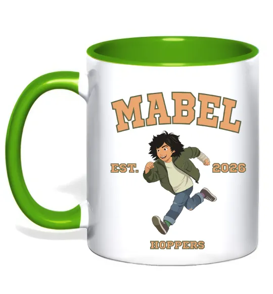 Чашка с цветной ручкой Стрибунці Mabel Лаймовый фото