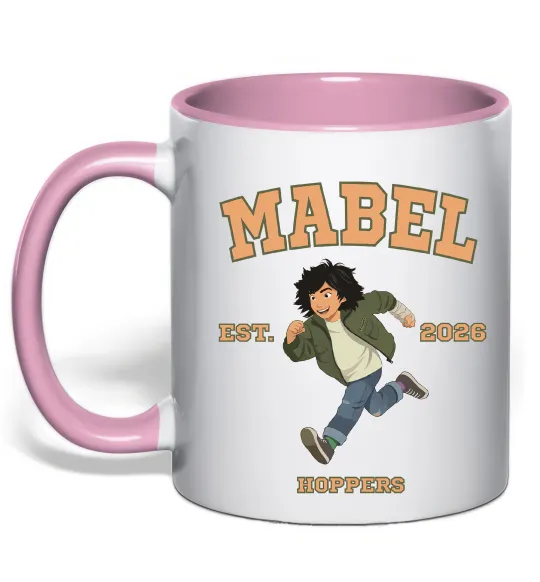 Чашка с цветной ручкой Стрибунці Mabel Нежно розовый фото