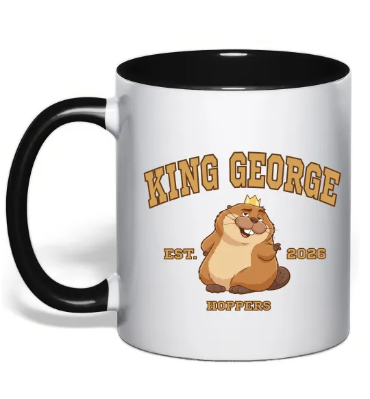 Чашка с цветной ручкой King George Черный фото