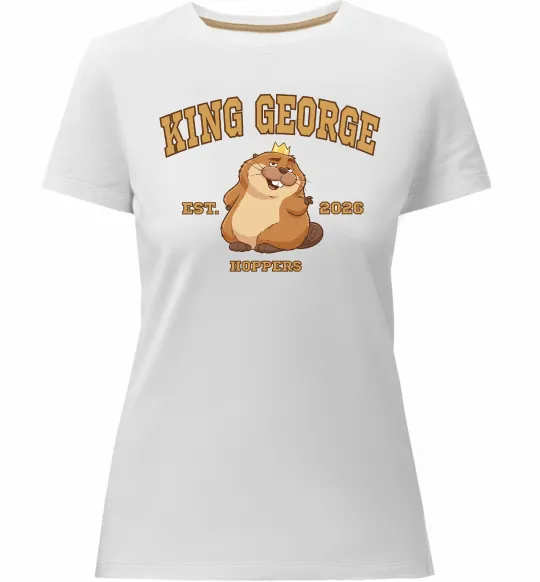 Женская премиум футболка King George Белый фото