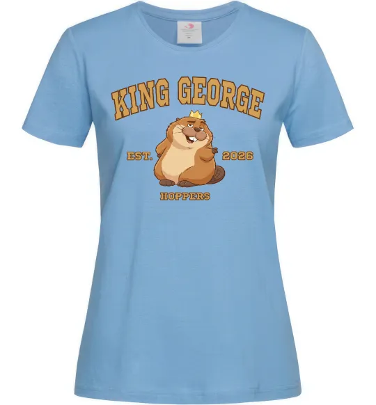 Женская футболка King George Голубой фото