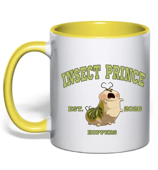 Чашка с цветной ручкой Insect Prince Лимонный фото