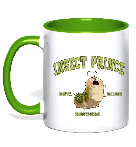 Чашка с цветной ручкой Insect Prince Лаймовый фото