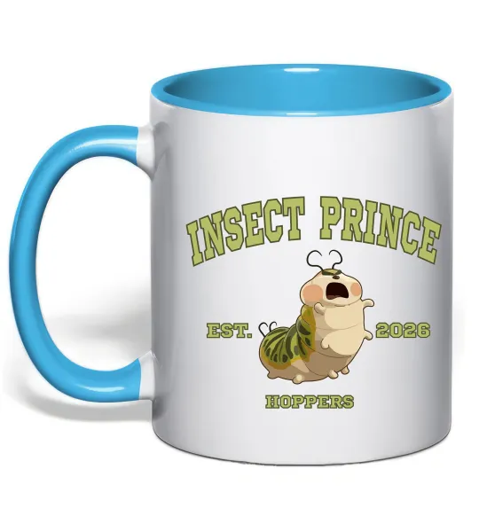 Чашка с цветной ручкой Insect Prince Голубой фото