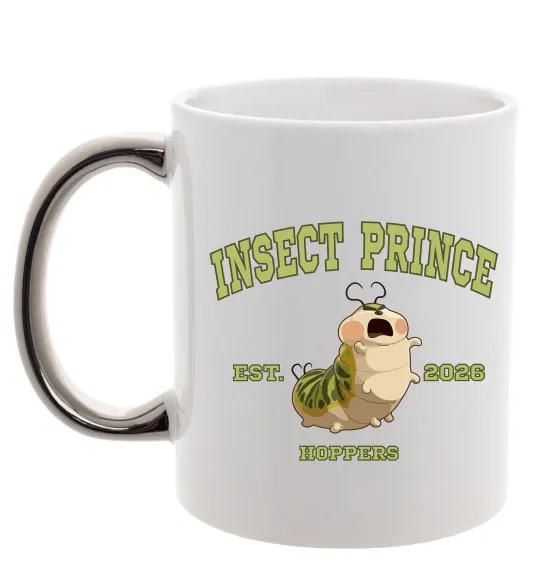 Чашка с цветной ручкой Insect Prince Серебро фото