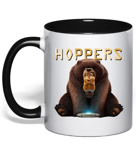 Чашка с цветной ручкой Hoppers Черный фото