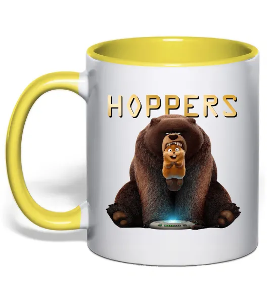 Чашка с цветной ручкой Hoppers Лимонный фото
