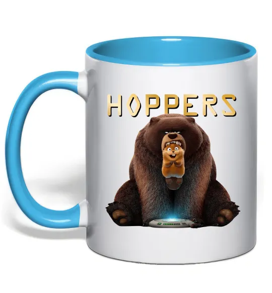 Чашка с цветной ручкой Hoppers Голубой фото