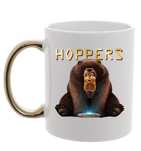 Чашка с цветной ручкой Hoppers Золото фото