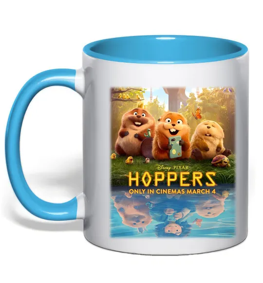 Чашка с цветной ручкой Hoppers poster Голубой фото