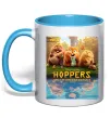Чашка с цветной ручкой Hoppers poster Голубой фото