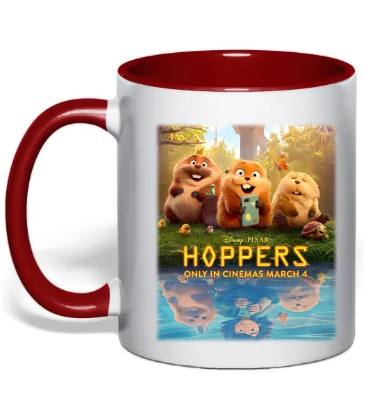 Чашка с цветной ручкой Hoppers poster Красный фото