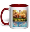 Чашка с цветной ручкой Hoppers poster Красный фото