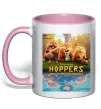 Чашка с цветной ручкой Hoppers poster Нежно розовый фото