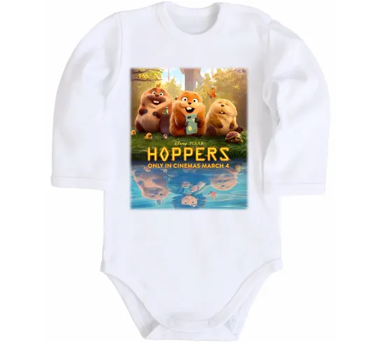 Детский боди Hoppers poster Белый фото