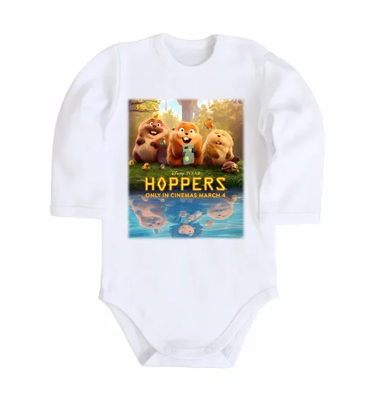 Детский боди Hoppers poster Белый фото