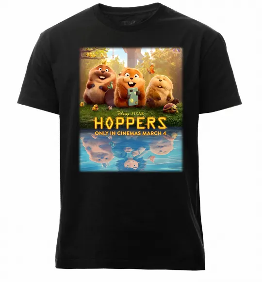 Мужская премиум футболка Hoppers poster Черный фото