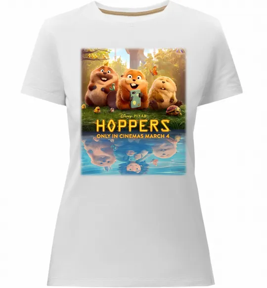 Женская премиум футболка Hoppers poster Белый фото