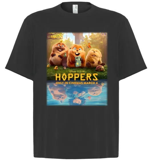 Футболка Оверсайз Hoppers poster Черный фото