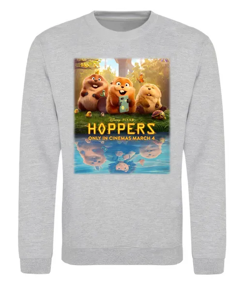 Свитшот Hoppers poster Серый меланж фото
