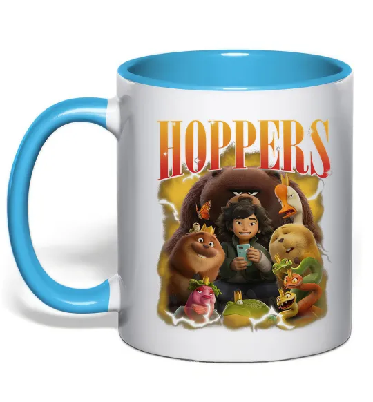 Чашка с цветной ручкой Стрибунці персонажі Голубой фото